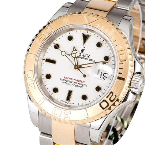 rolex yachtmaster two tone white dial